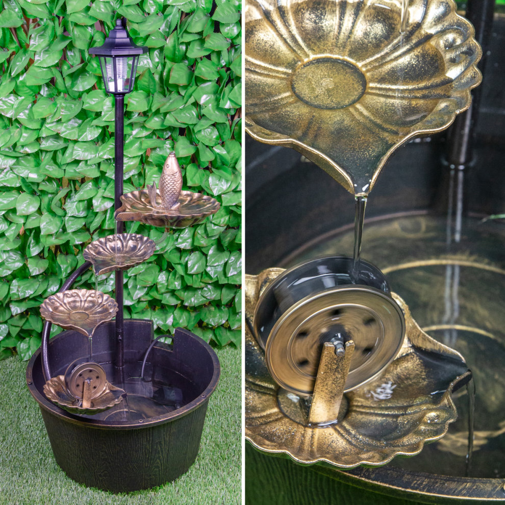 Gardenkraft Cascading Water Feature with 4 Lotus Leaves - image 5