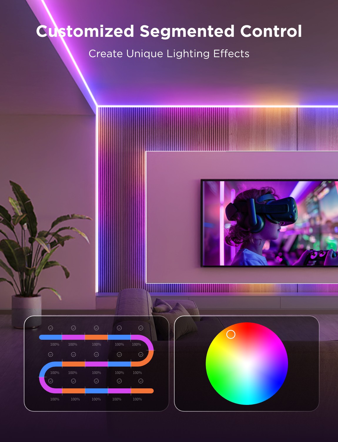 Govee RGBICW LED Smart Strip Light 10m - image 3