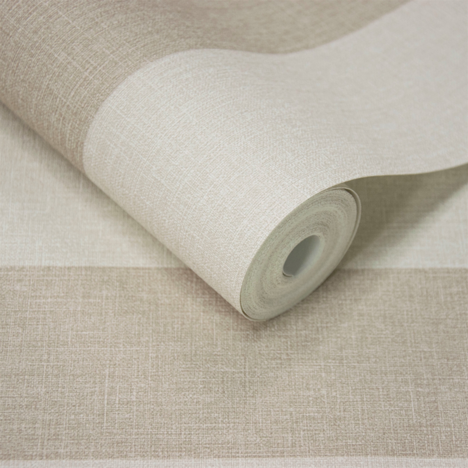 Grandeco Boutique Pure and Protect Ecru Stratus Stripe Textured Antibacterial Linen Wallpaper - image 2