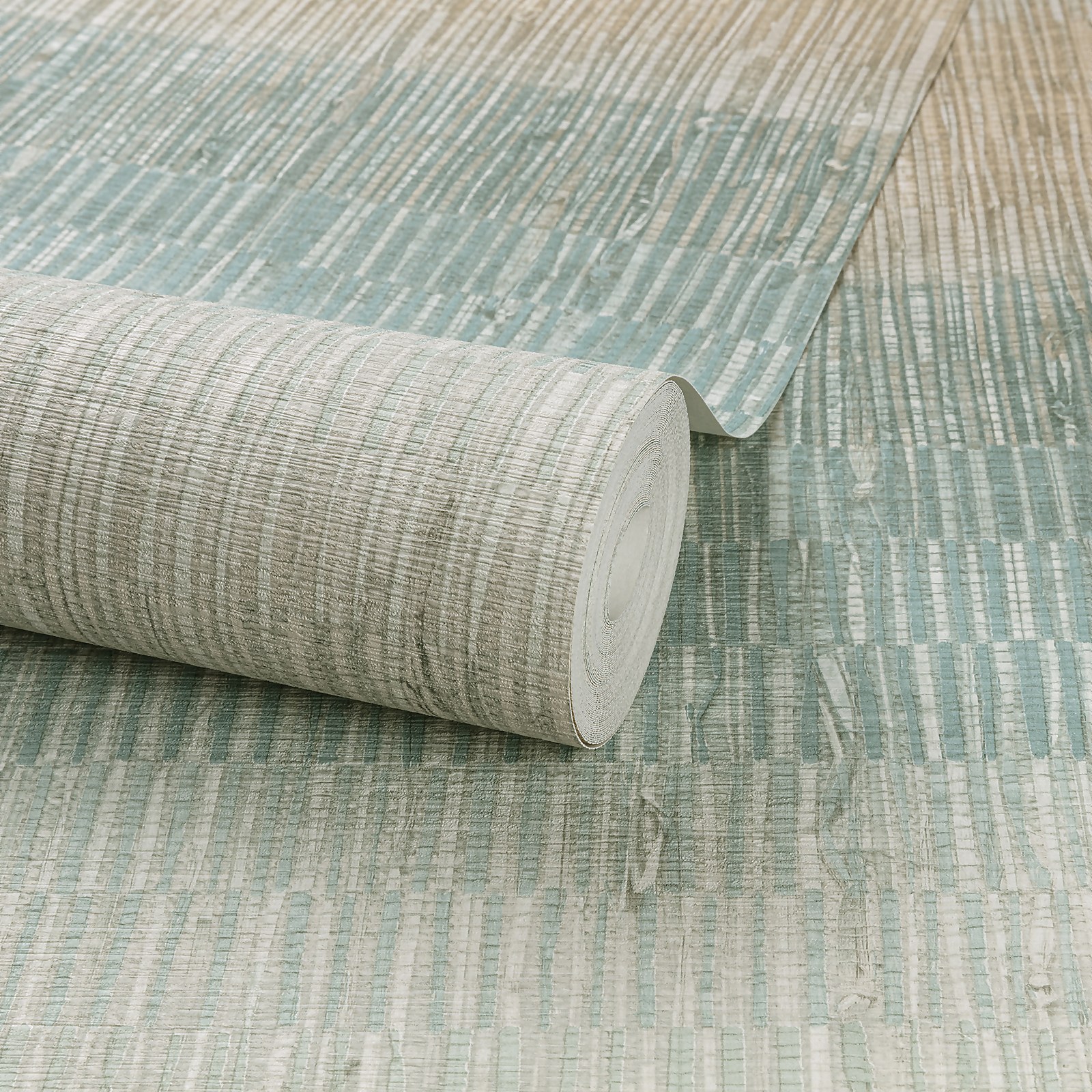 Grandeco Malibu Textile Woven Effect Teal Wallpaper - image 3