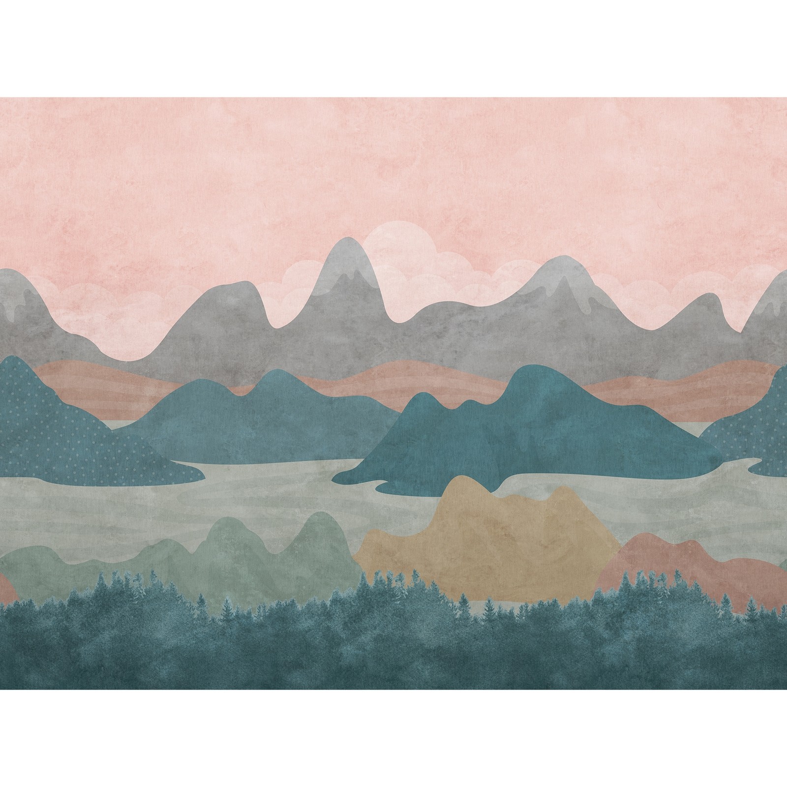 Grandeco Mountains Textured Multicolour Mural - image 2