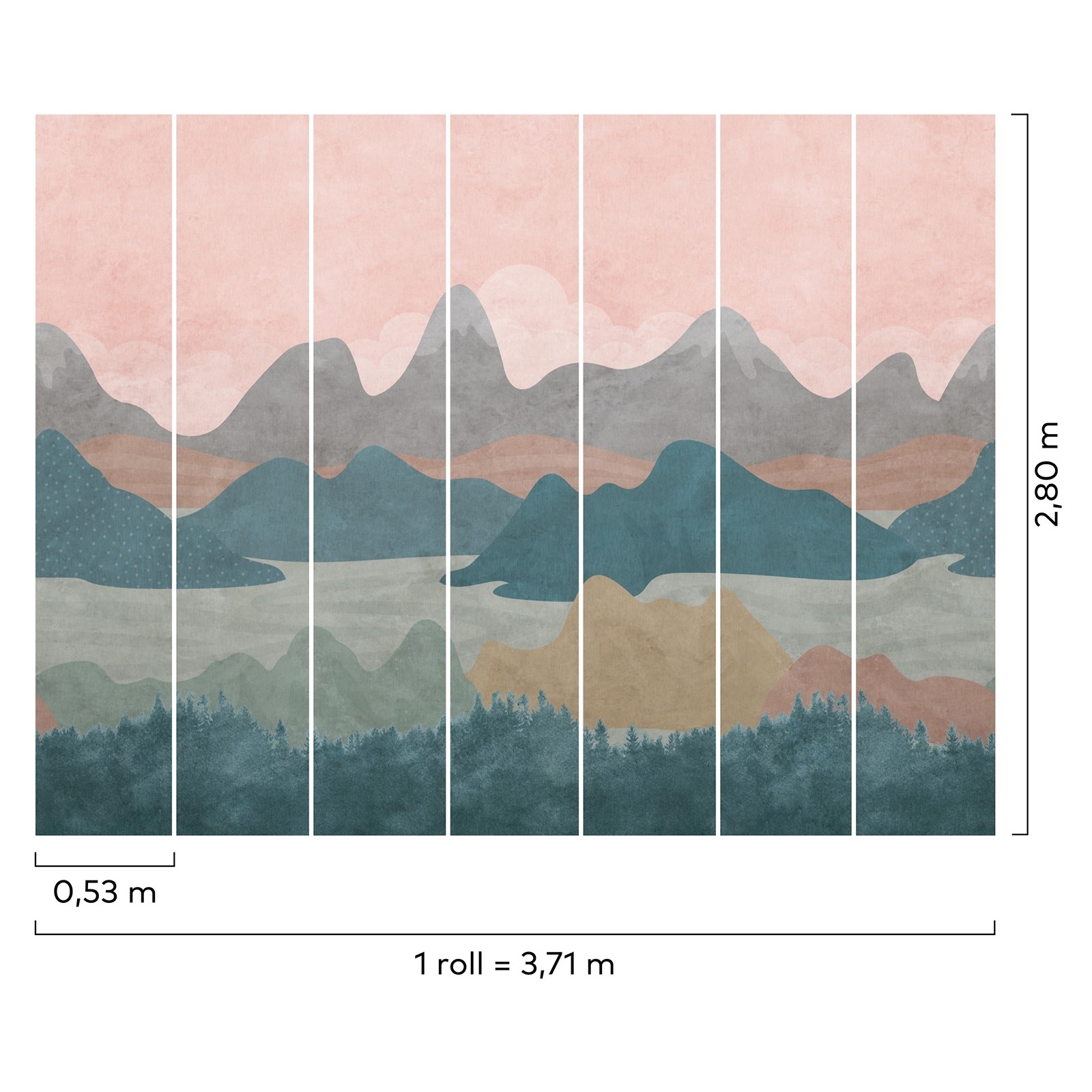Grandeco Mountains Textured Multicolour Mural - image 3