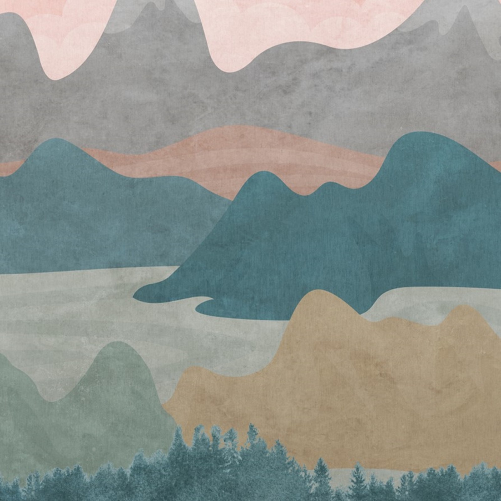 Grandeco Mountains Textured Multicolour Mural - image 4