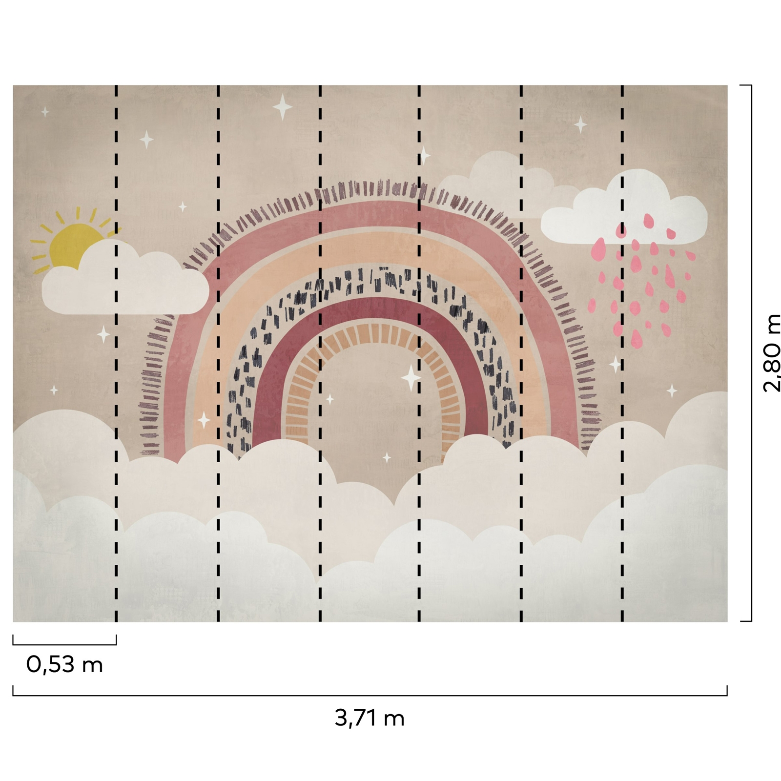 Grandeco Rainbow 7 Lane Wall Mural - image 3
