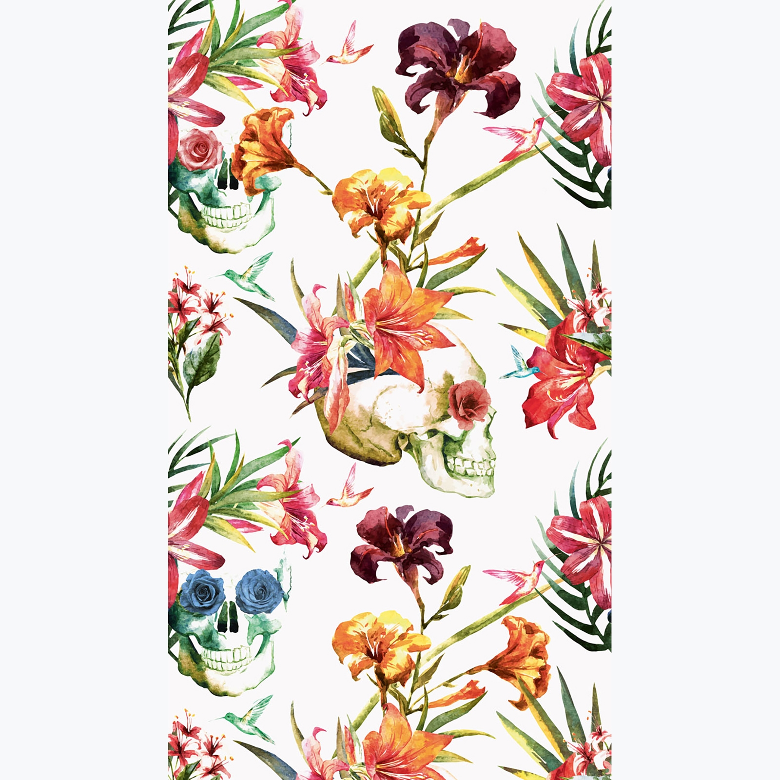 Grandeco Skulls and Flowers 3 Lane Wall Mural - image 4
