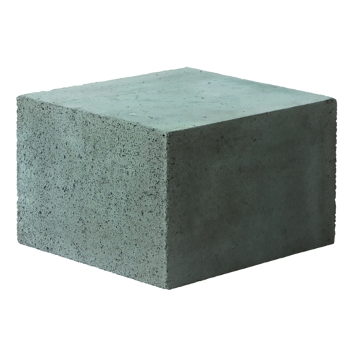 Light grey aerated concrete foundation block with a smooth surface, featuring a solid rectangular shape and measuring 300mm, labeled as H+H Celcon Standard 3.6N.