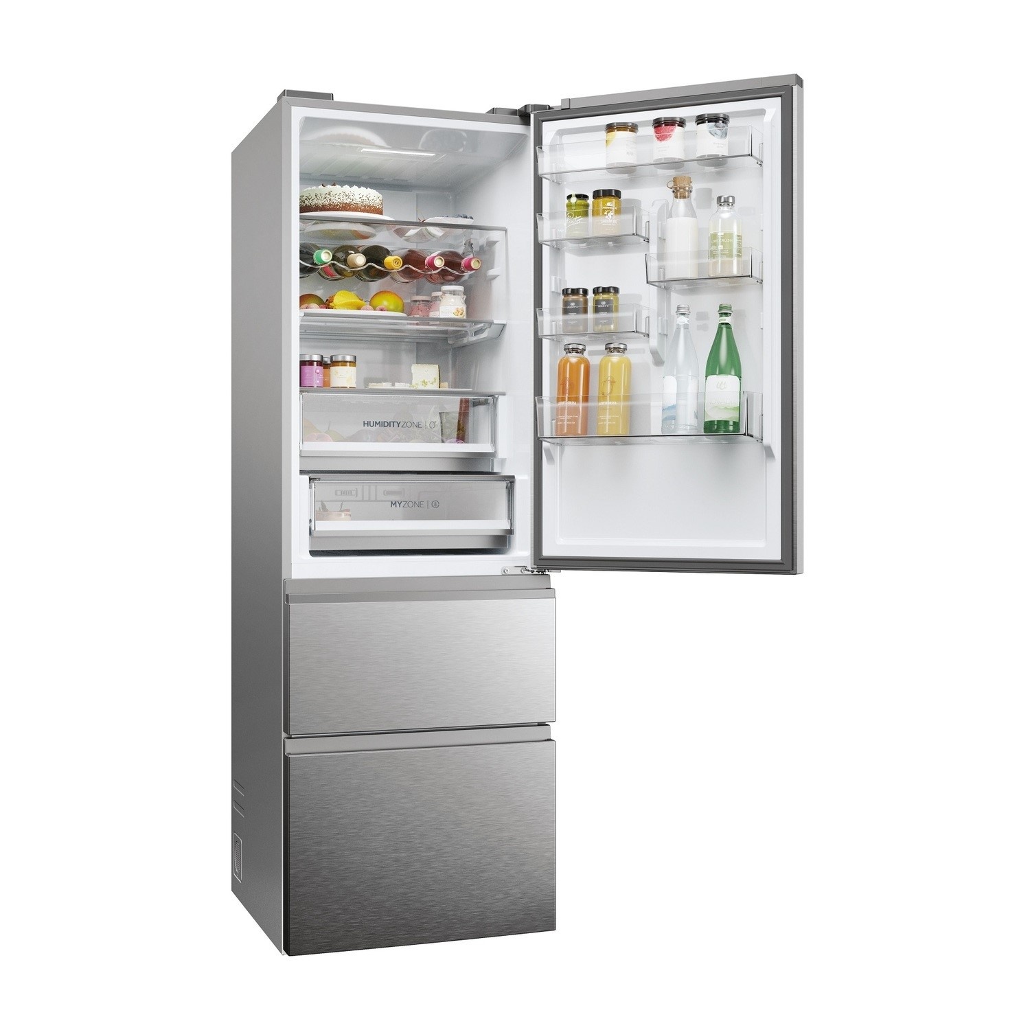 Haier 3D 60 Series 5 HTW5618ENMG 185x60cm Silver Fridge Freezer - image 3