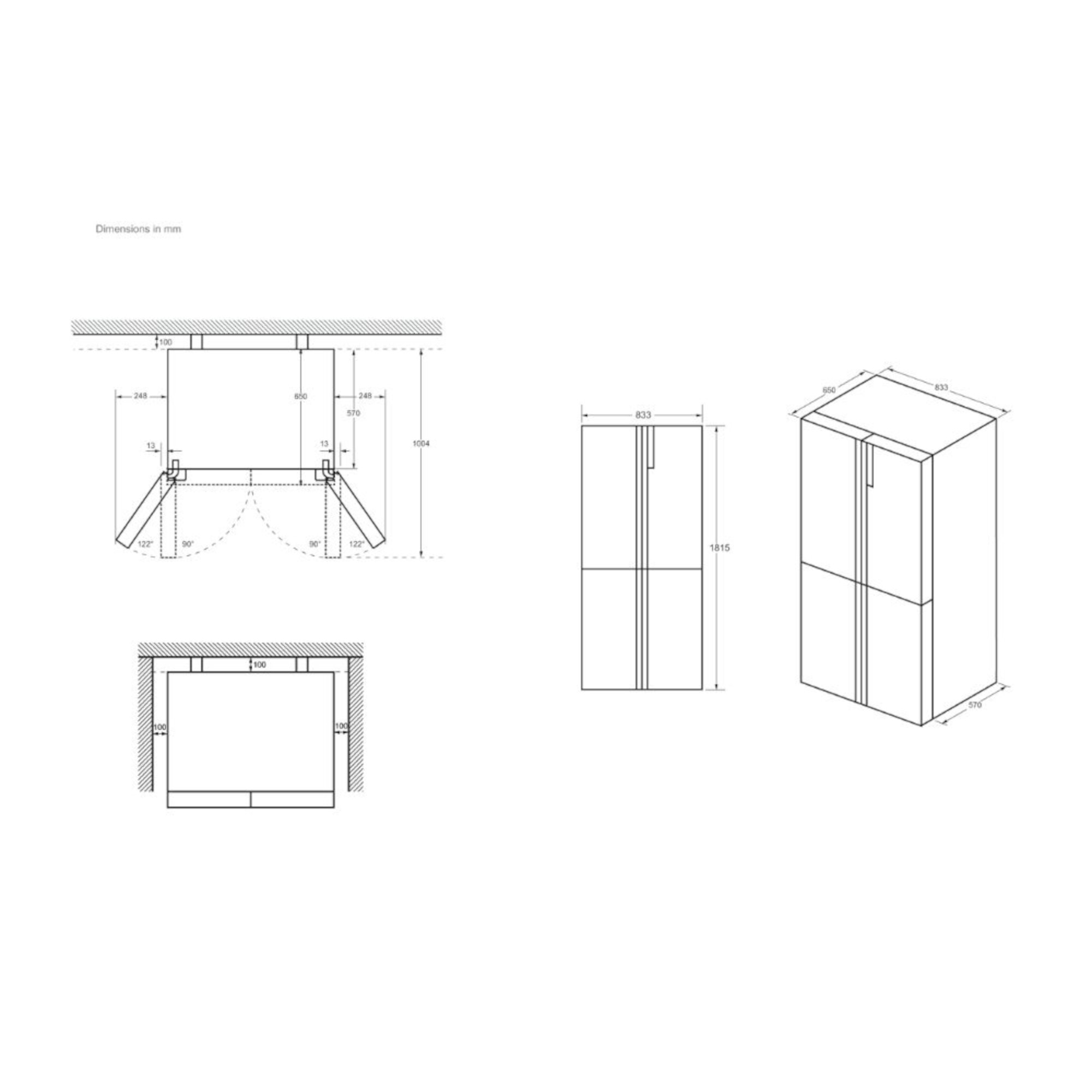 Haier Series 3 HCR3818ENMG 83cm 467L No Frost Silver Multi Door Fridge Freezer - image 2