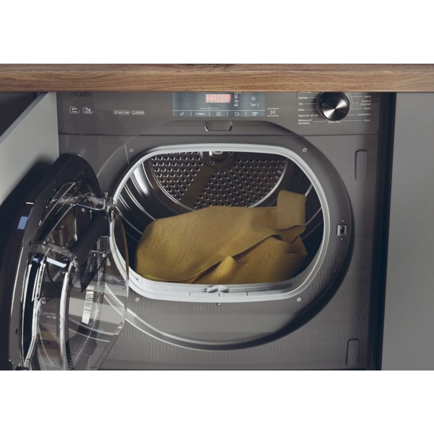 Haier Series 6 HDB4H7A2TBERX 7KG Graphite Built in Tumble Dryer - image 3