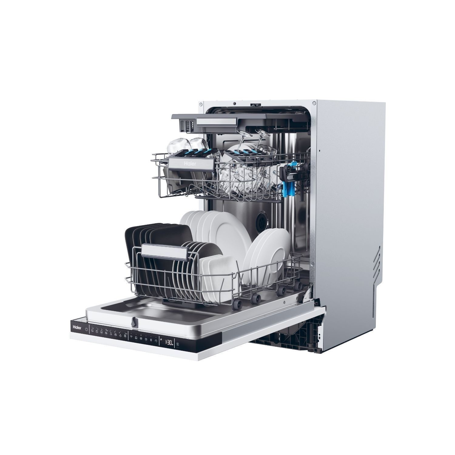 Haier XI1C3TB2FB 45cm 11 Place Built in Slimline White Dishwasher - image 4