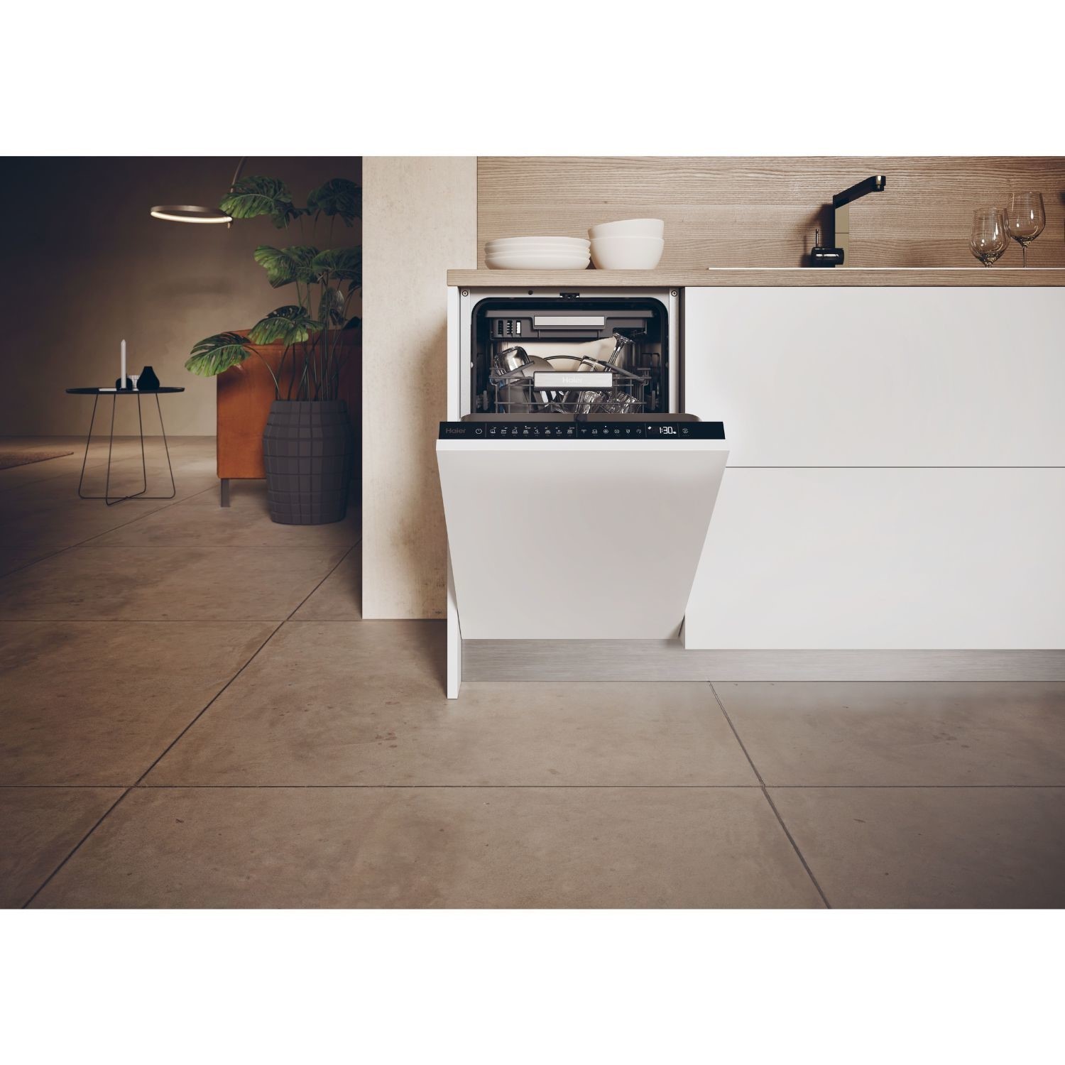 Haier XI1C3TB2FB 45cm 11 Place Built in Slimline White Dishwasher - image 5
