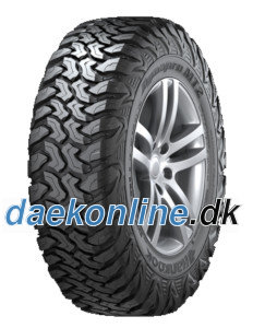 Black all-terrain tire with aggressive tread pattern, labeled "Hankook Dynapro MT2 RT05," sized LT235/85 R16, featuring rim protection and a robust design for off-road performance.