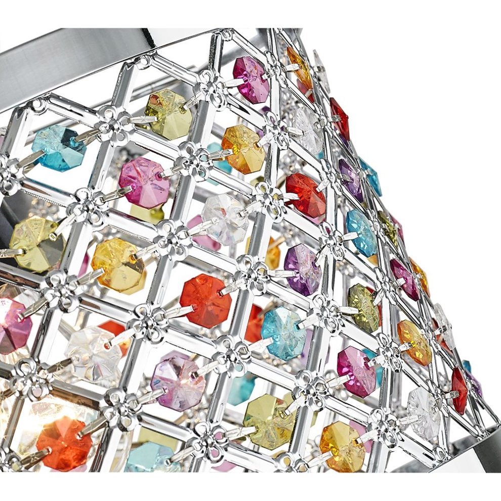 Happy Homewares Sparkly Ceiling Pendant Shade with Multicoloured Beads - image 3