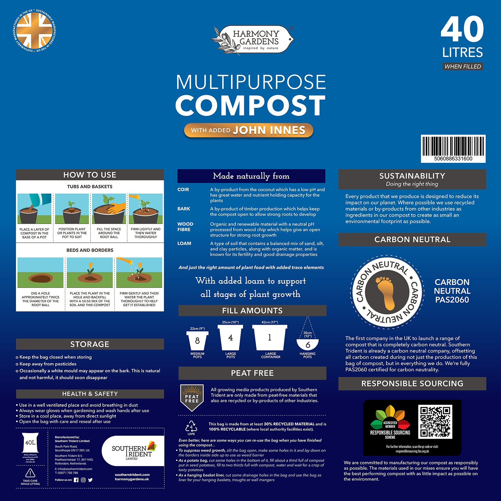 Harmony Gardens Multipurpose Compost with added JI 40L - image 4