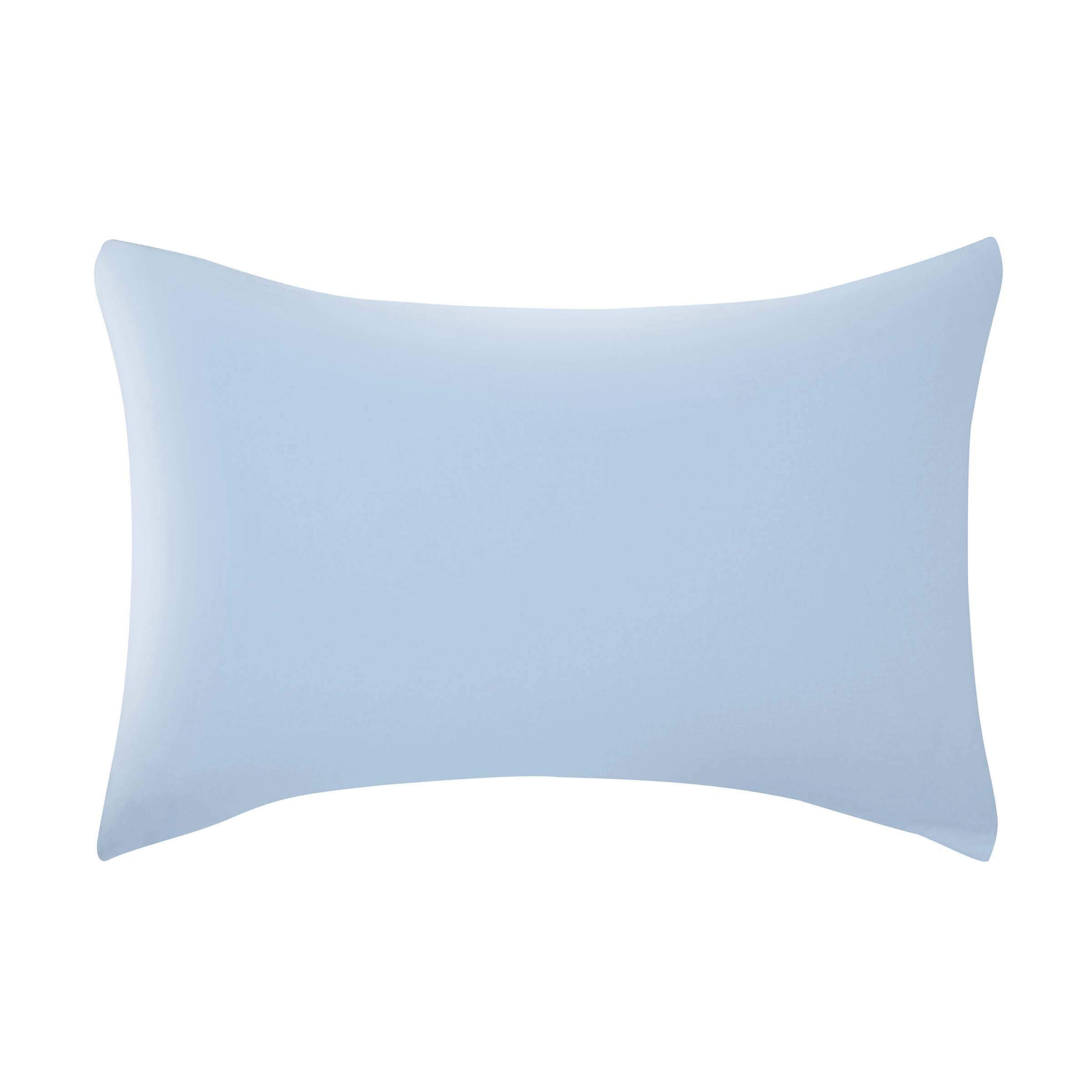 Soft blue brushed cotton standard pillowcase pair, featuring a smooth texture and simple design, perfect for adding a touch of comfort to any bedding ensemble.