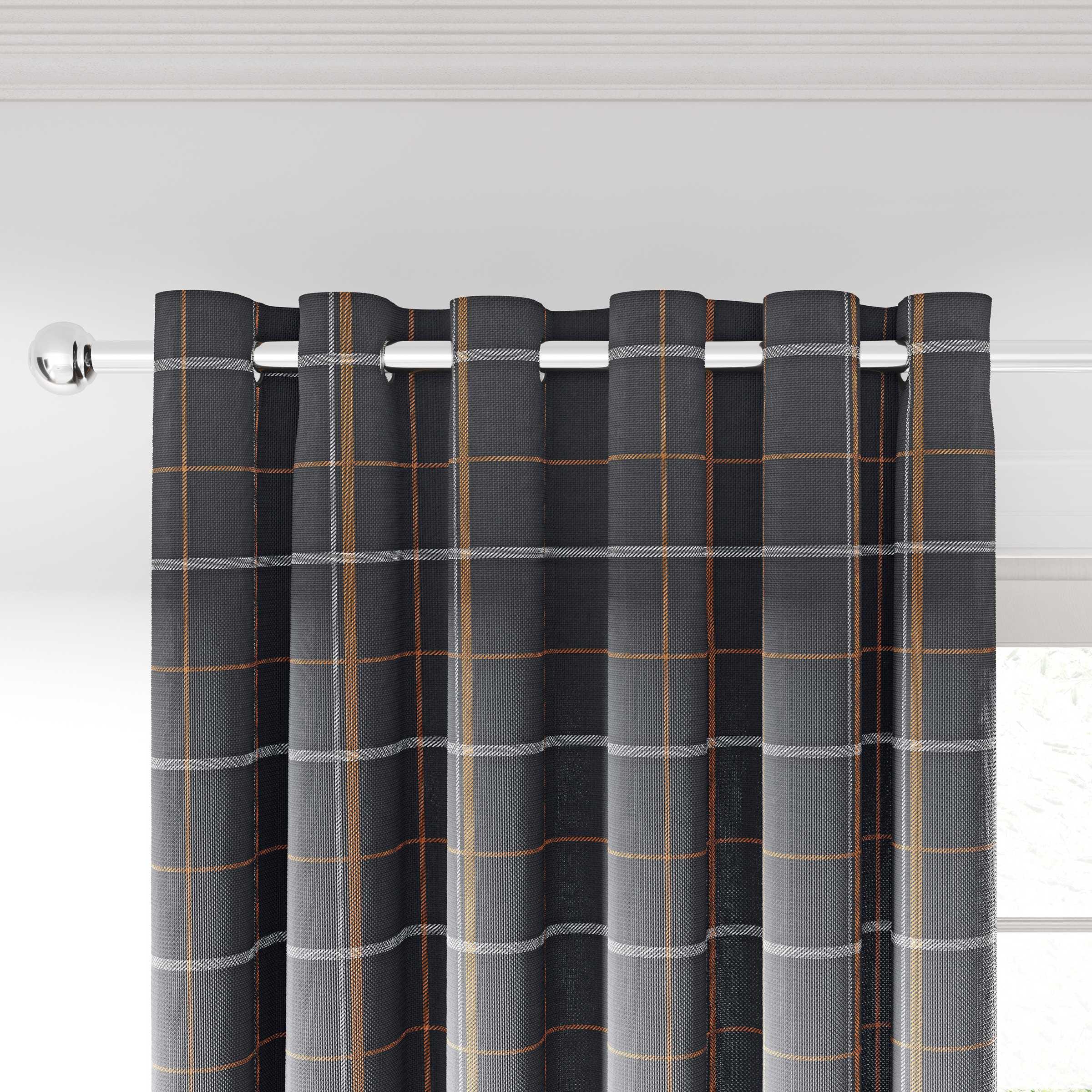 Helena Springfield Harper Charcoal and Ginger Woven Lined Curtain 228 x 228cm - image 2