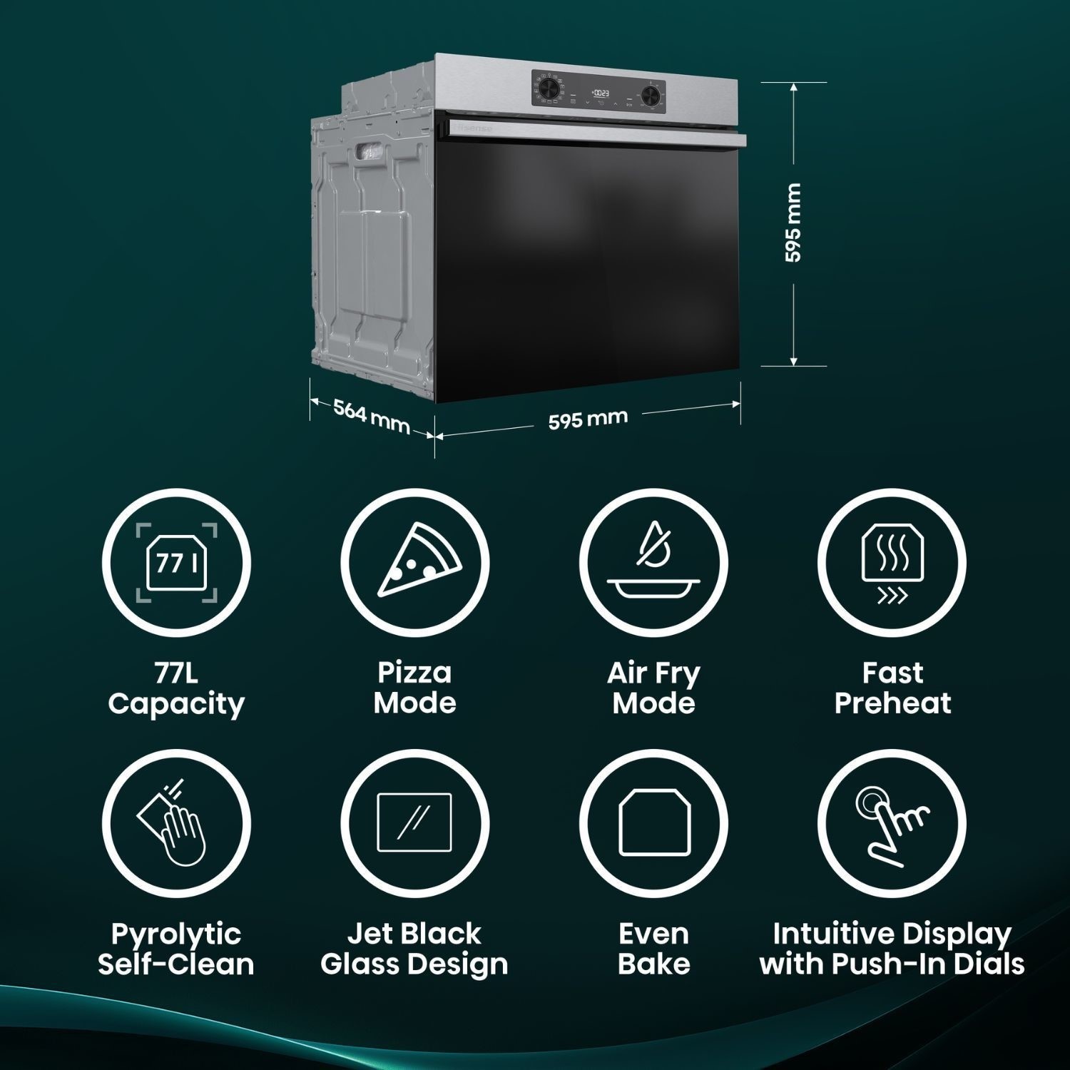Hisense Hi2 BI626PXUPUK Built In Electric Single Pyrolytic Stainless Steel Oven - image 3