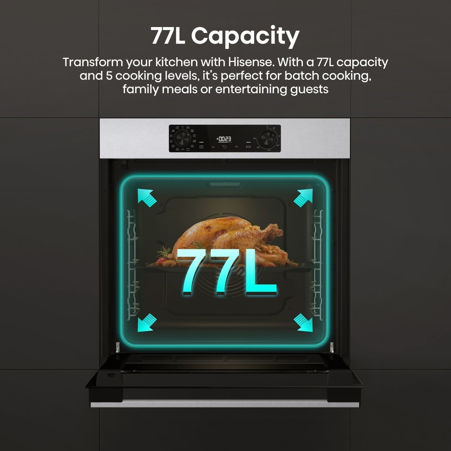 Hisense Hi2 BI626PXUPUK Built In Electric Single Pyrolytic Stainless Steel Oven - image 4