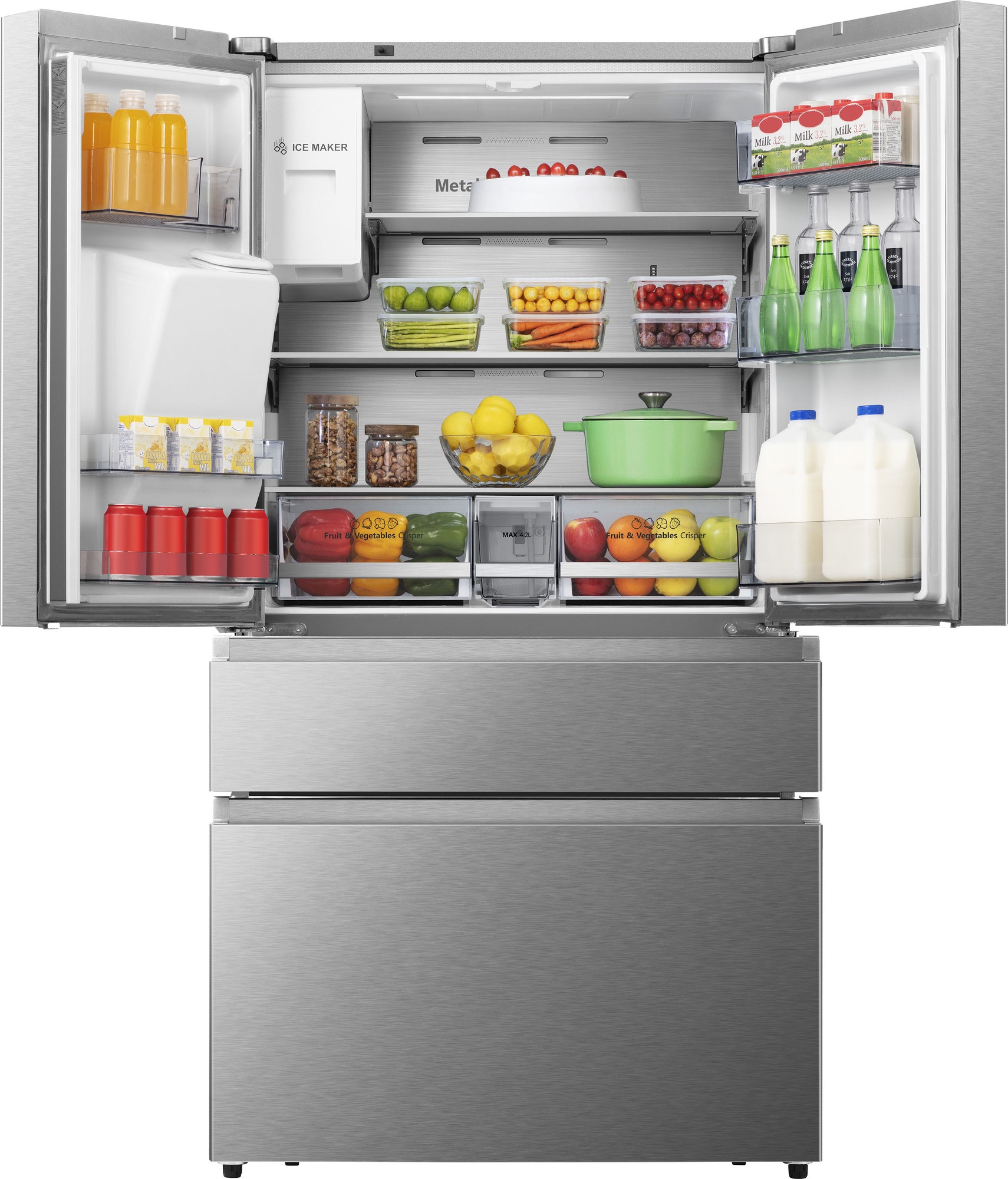 Hisense PureFlat RF728N4SASE 91cm Total No Frost Stainless Steel French Door Fridge Freezer - image 5