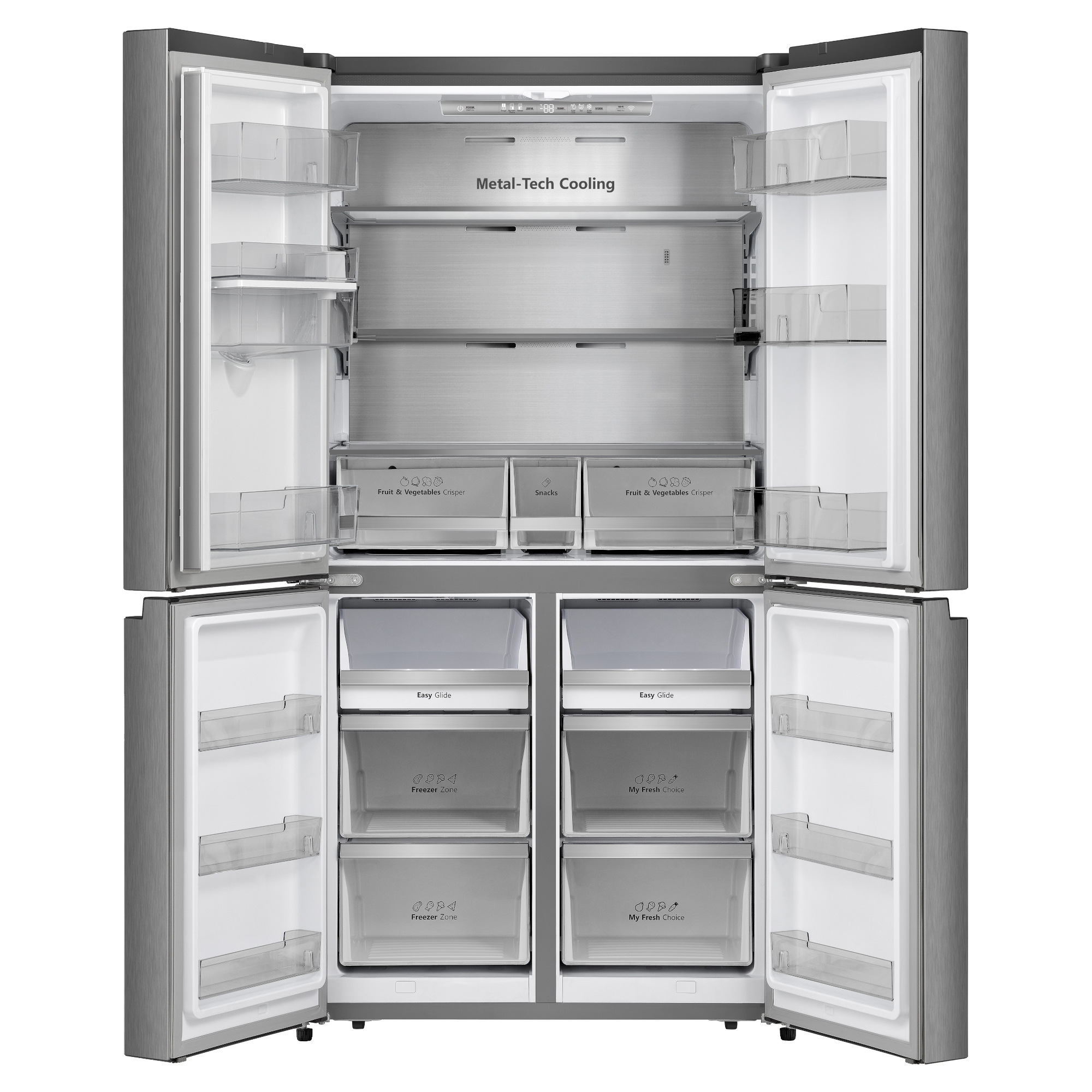 Hisense Hisense 606 Litre 4 Door American Fridge Freezer Non Plumbed Water Dispenser - Grey