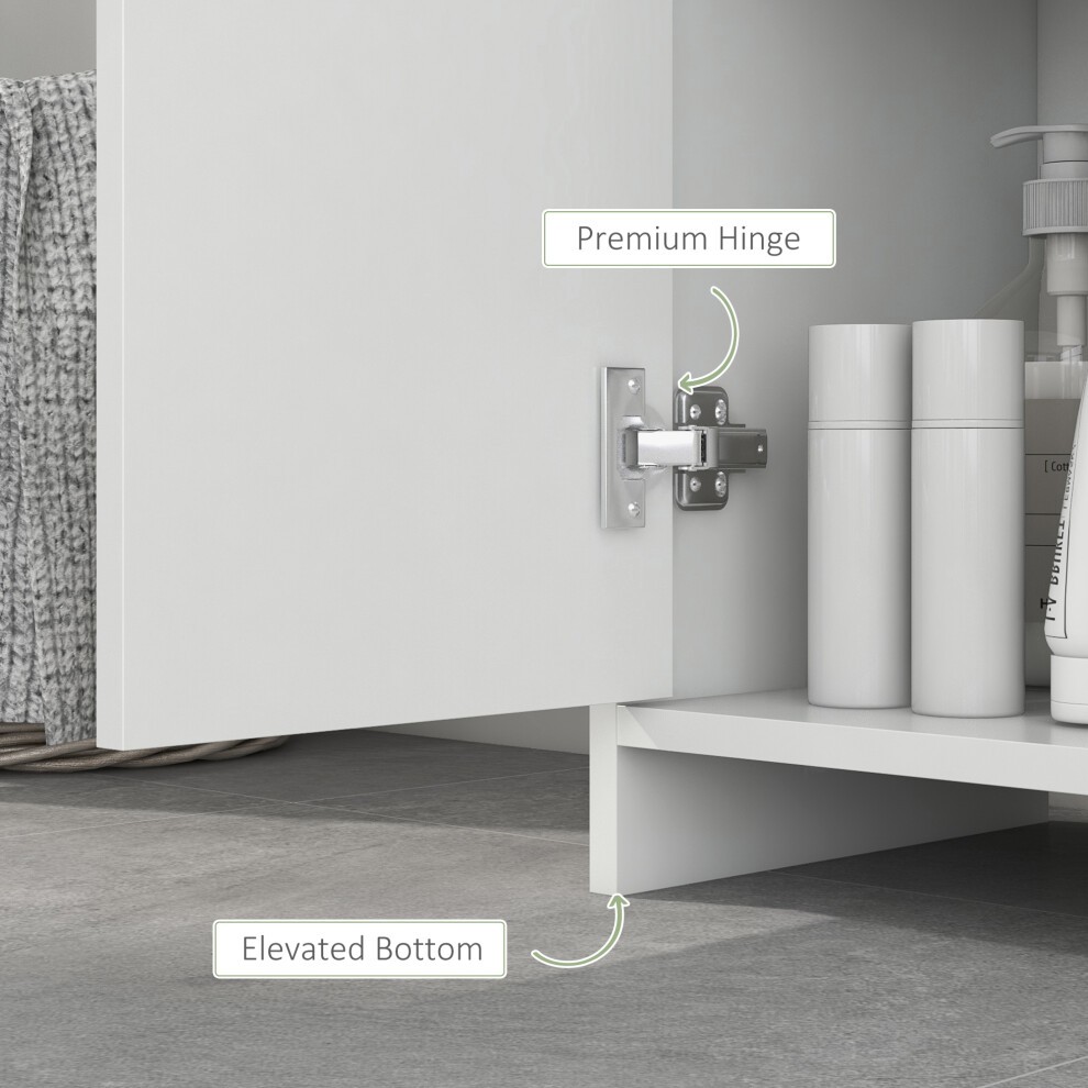 HOMCOM 2 Shelf Single Door White Narrow Bathroom Cabinet - image 5