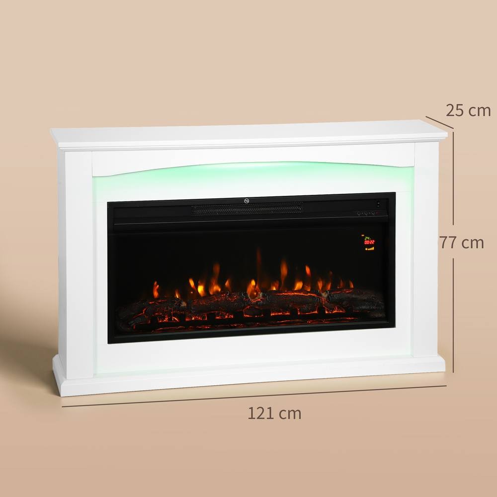 HOMCOM 5118 BTU White Faux Flame Fireplace 121cm 2000W - image 3