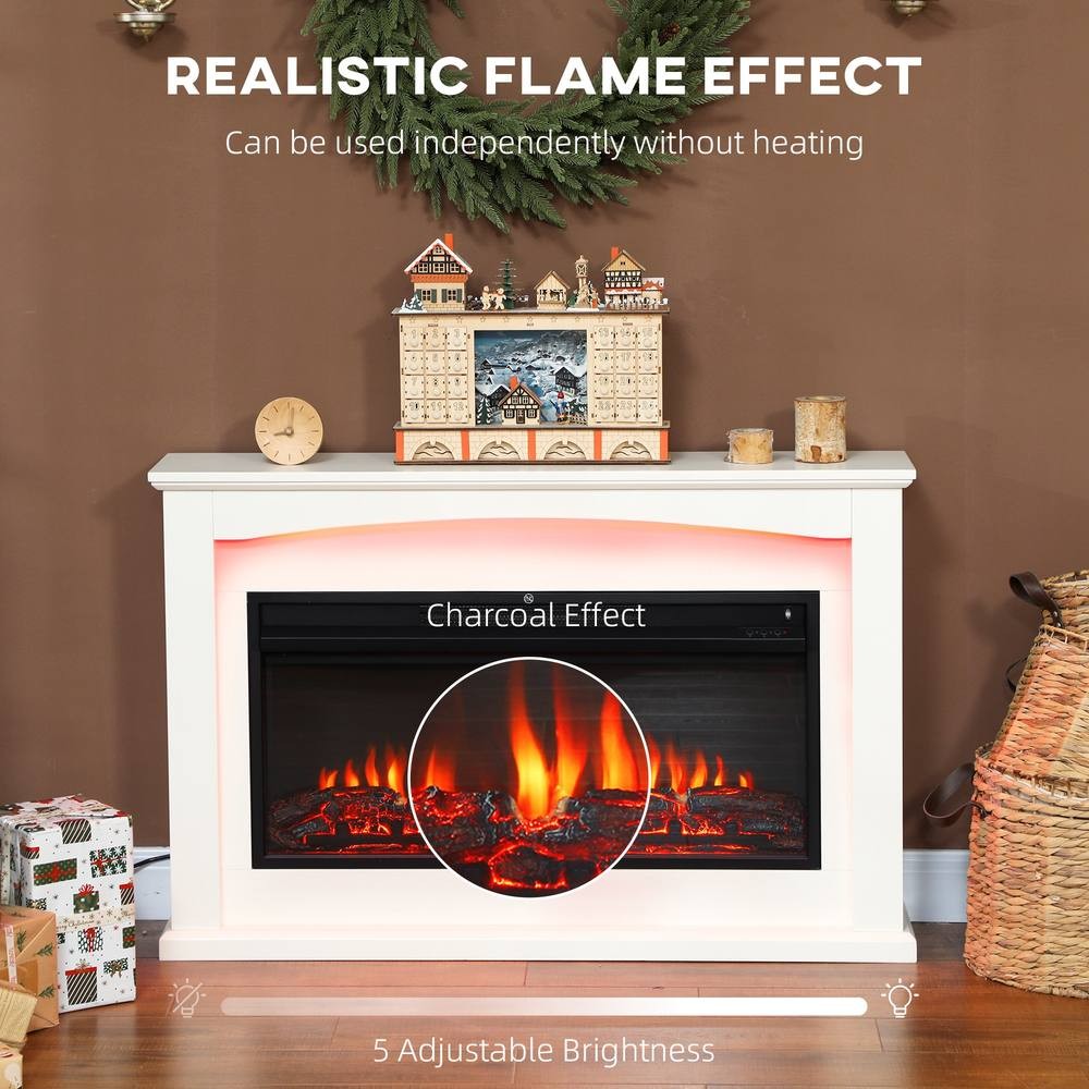 HOMCOM 5118 BTU White Faux Flame Fireplace 121cm 2000W - image 4