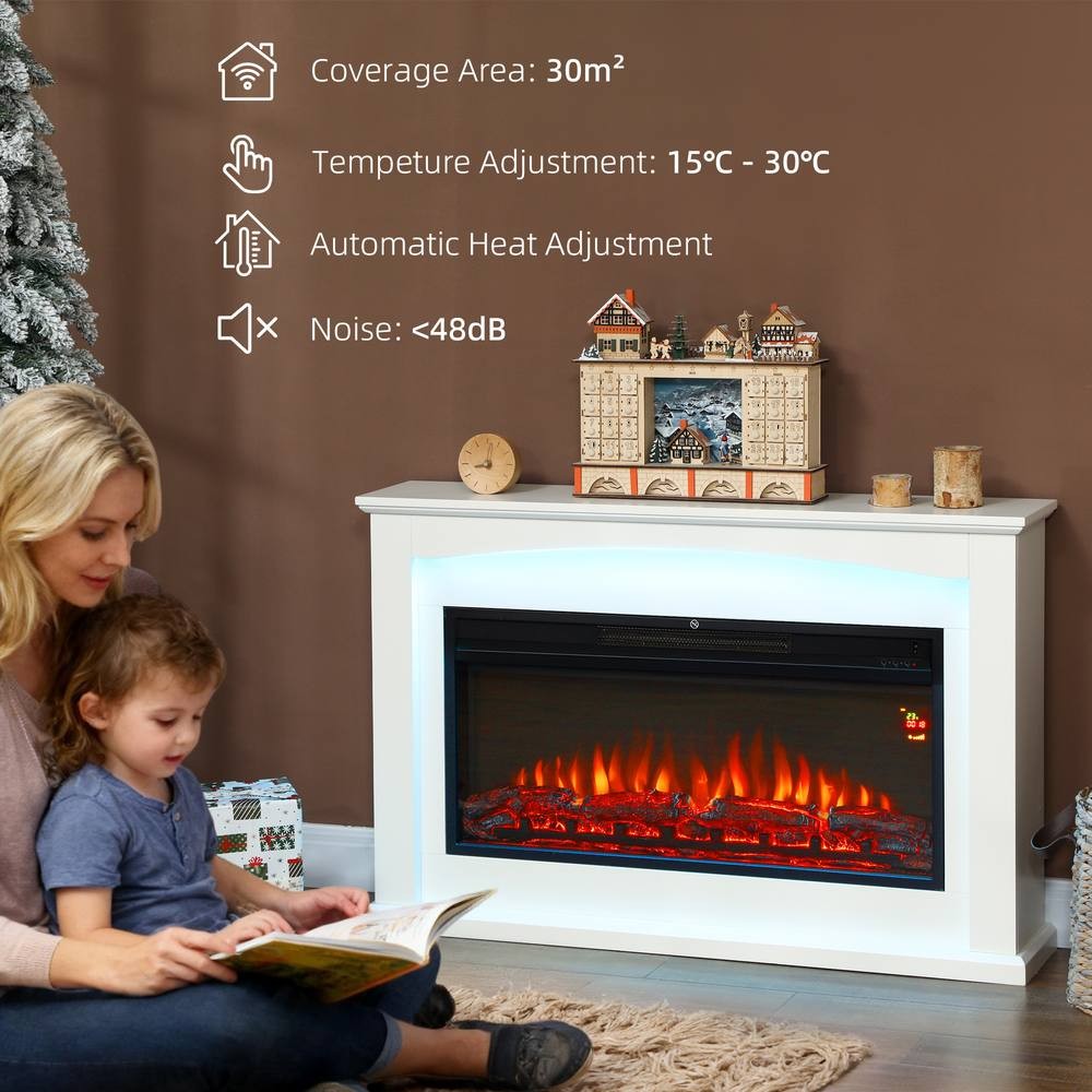 HOMCOM 5118 BTU White Faux Flame Fireplace 121cm 2000W - image 5