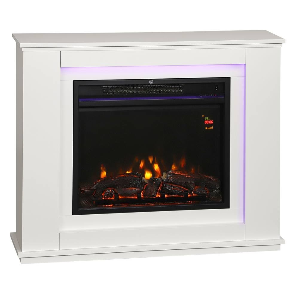 HOMCOM 6824 BTU White Inset Electric Fireplace and Mantel 98cm 2000W - image 2