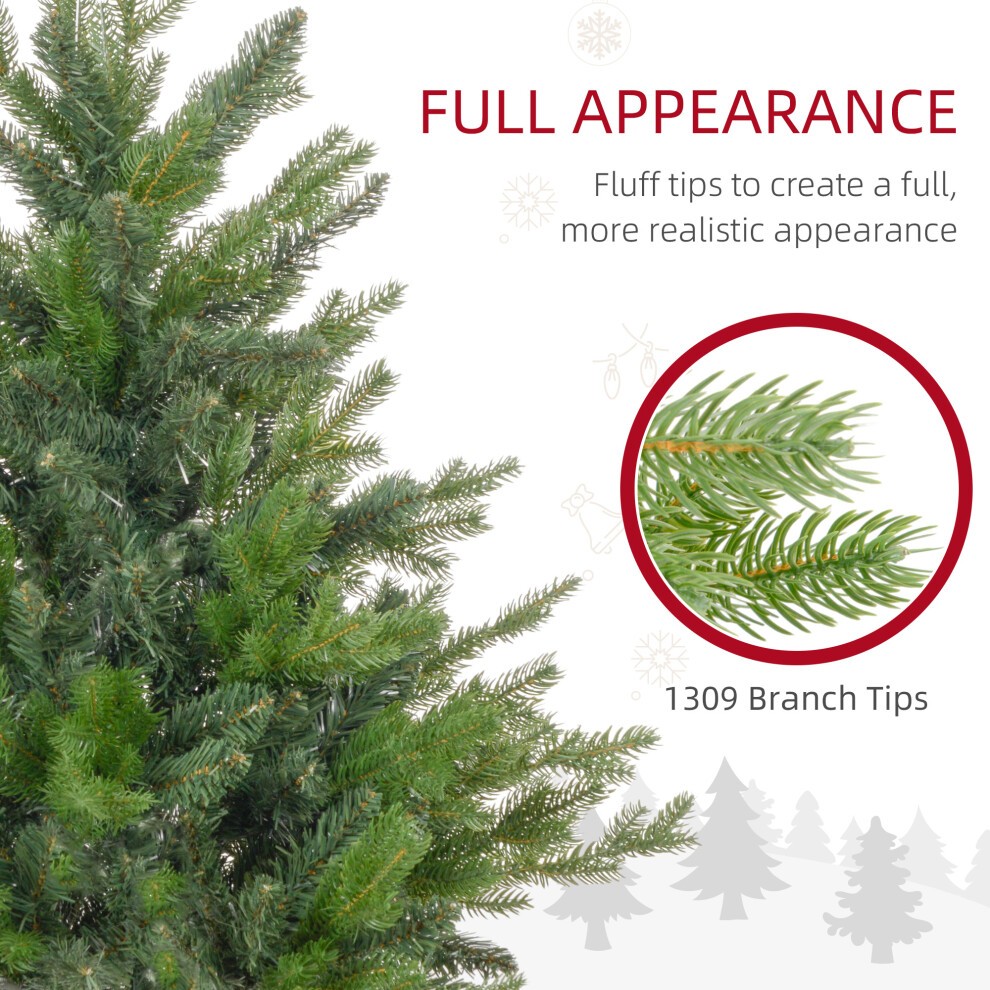 Homcom Artificial Christmas Tree 5ft With Metal Base & Hinged Branches - image 4