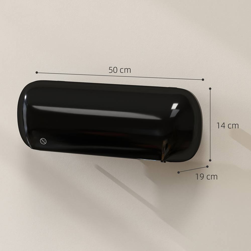 HOMCOM Black Wall Mounted Ceramic Electric Fan Heater with Remote 50cm 2000W - image 3