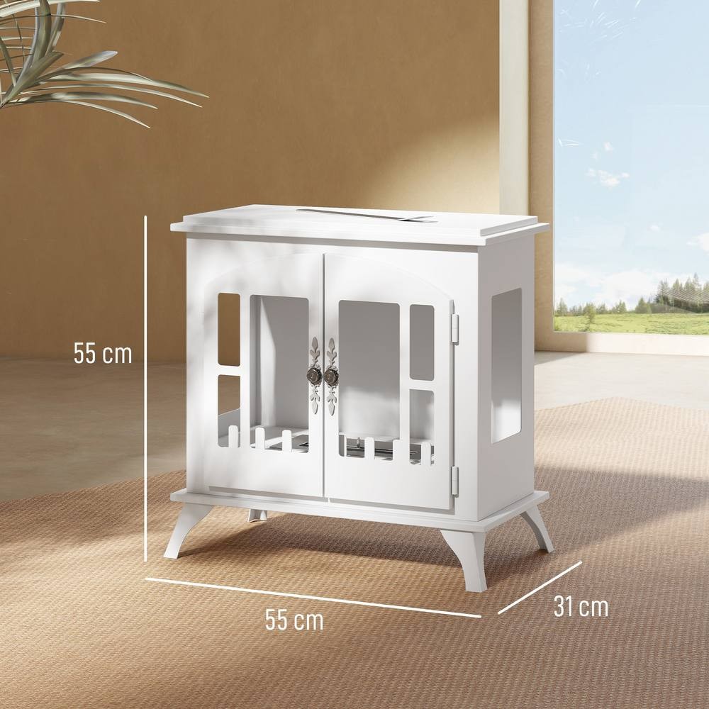 HOMCOM Free Standing White Bio Ethanol Fireplace Stove with Tank 55cm 0.9L - image 3