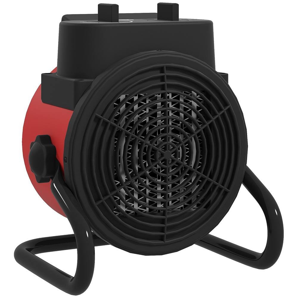 HOMCOM Red Portable Ceramic Electric Fan Space Heater 21.5cm 1500W - image 2