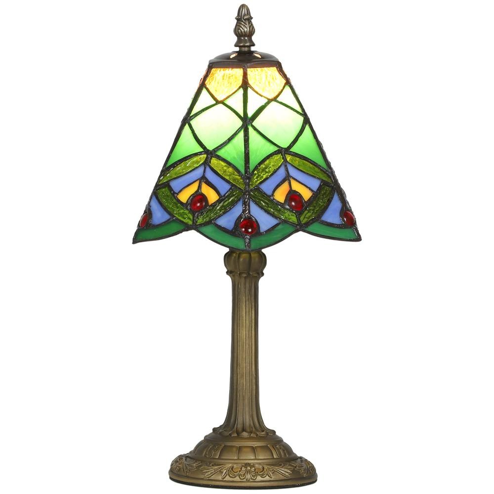 HOMCOM Tiffany Style Handcrafted Stained Glass Table Lamp - image 2