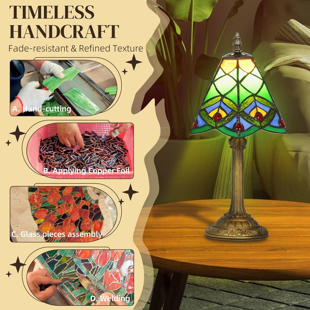 HOMCOM Tiffany Style Handcrafted Stained Glass Table Lamp - image 5
