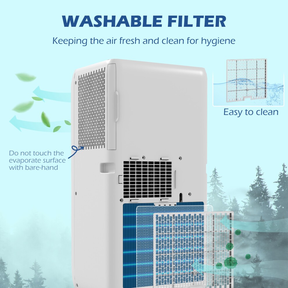 HOMCOM White 7000BTU Portable Air Conditioner with Dehumidifier and Timer - image 3