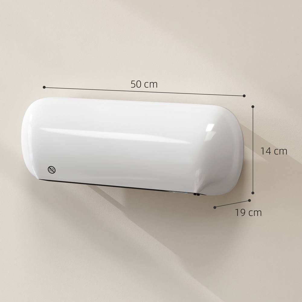 HOMCOM White Wall Mounted Ceramic Electric Fan Heater with Remote 50cm 2000W - image 3