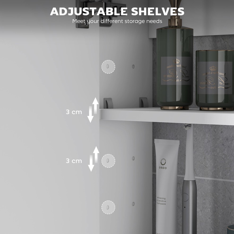 HOMCOM White Wall Mounted Mirror Bathroom Cabinet - image 4
