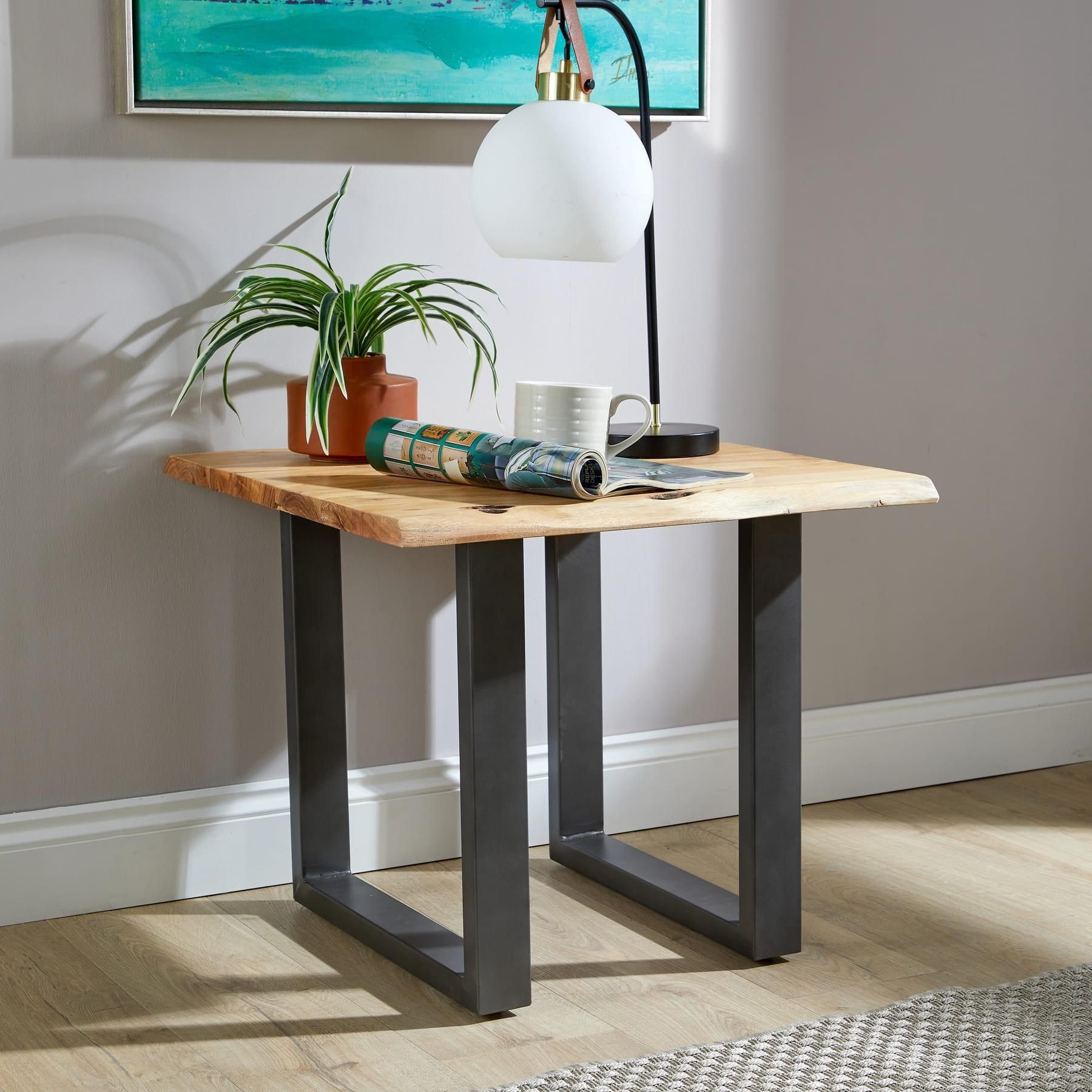 Home Source Live Edge Acacia Top Lamp Table - image 2