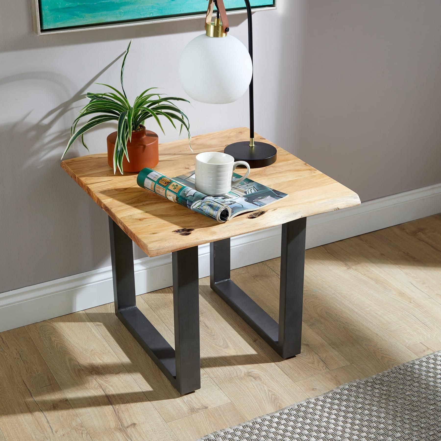 Home Source Live Edge Acacia Top Lamp Table - image 3