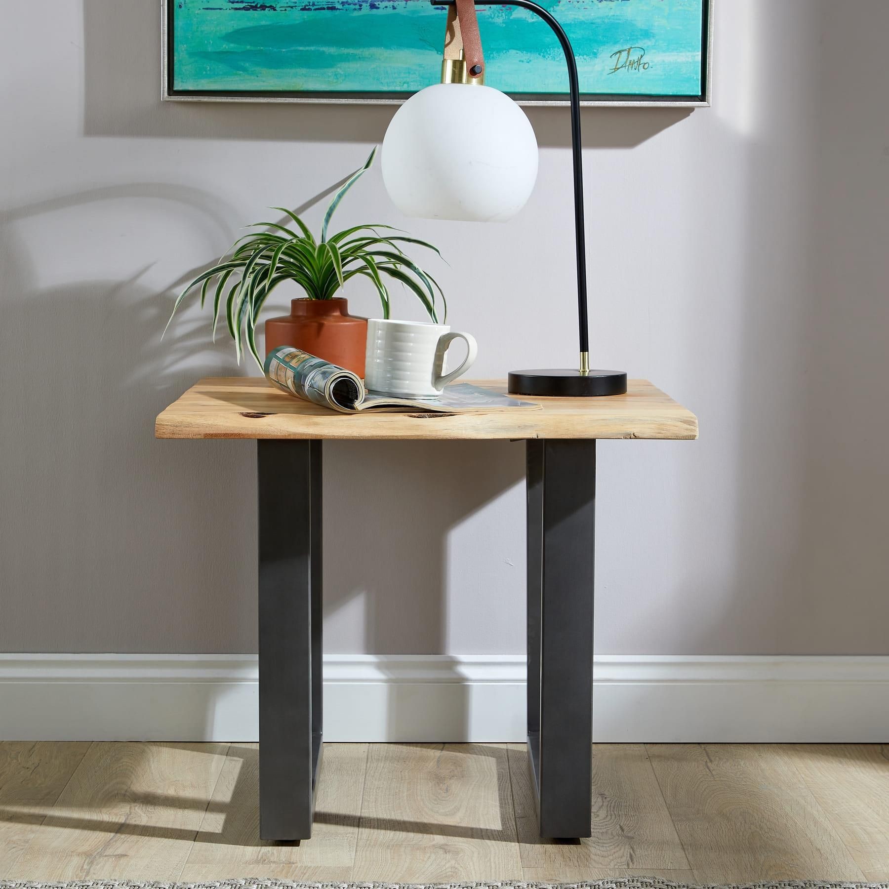 Home Source Live Edge Acacia Top Lamp Table - image 4
