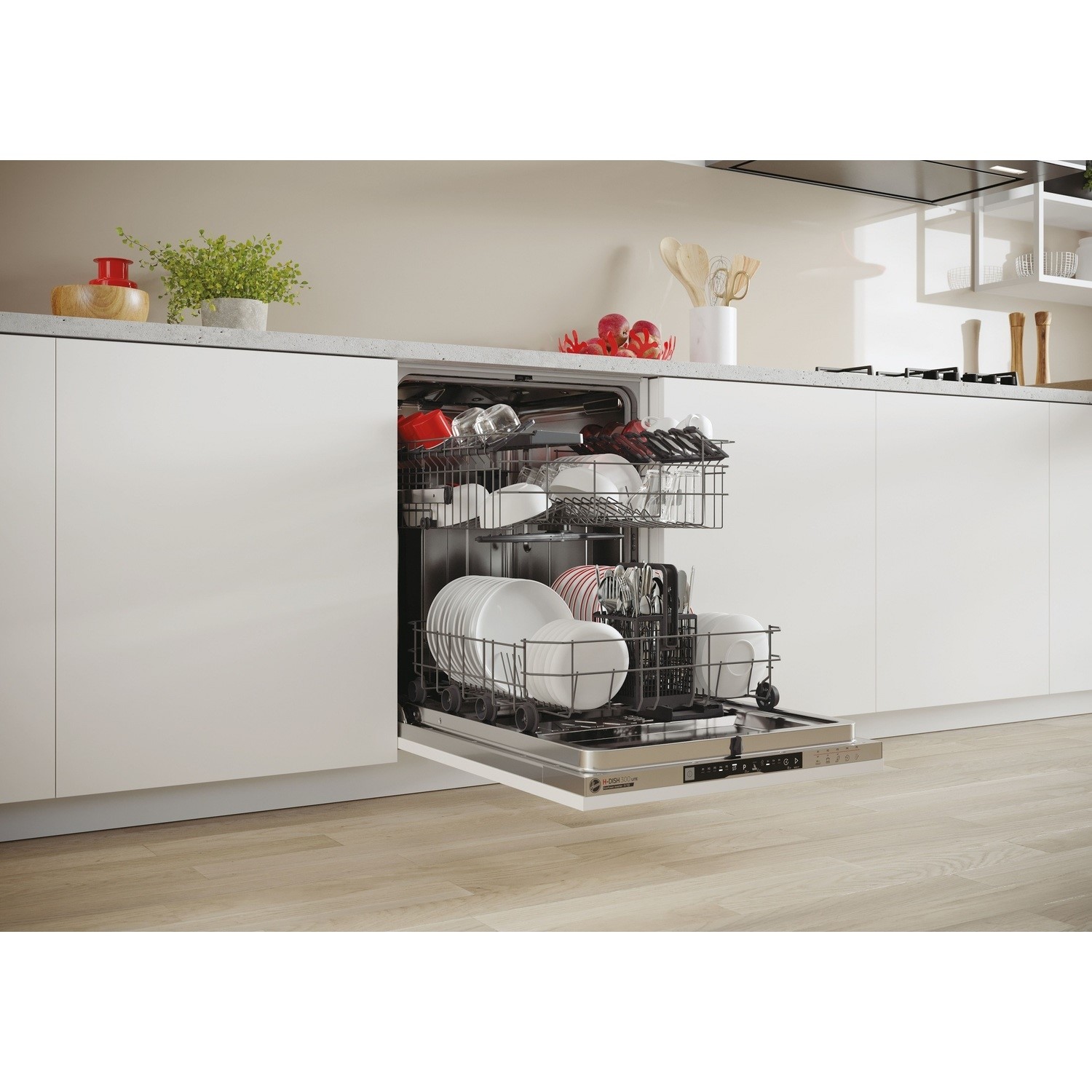 Hoover H-DISH 300 Lite HI3E9E0S 13 Place Built in Full Size White Dishwasher - image 4