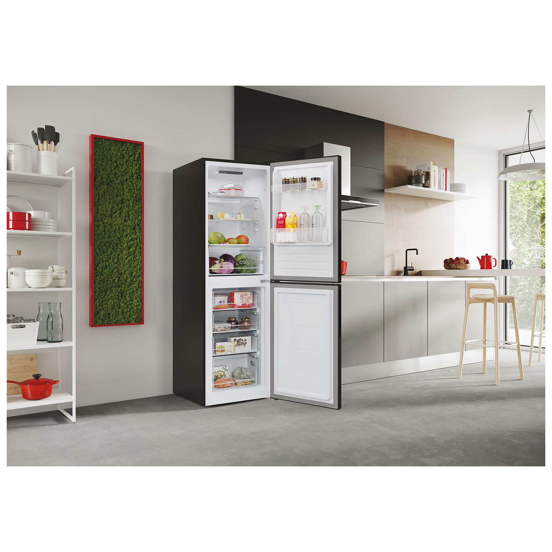 Hoover H-Fridge 300 HOCT3L517EBK 176x55cm Low Frost Black Fridge Freezer - image 4