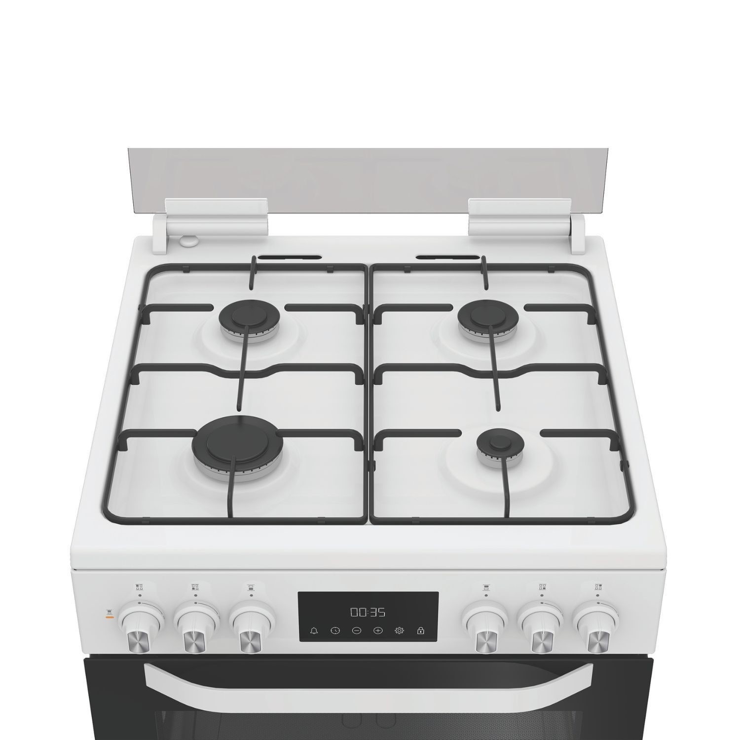 Hotpoint HDD6GDC2W White 60cm Dual Fuel Freestanding Double Cooker With Glass Lid - image 5