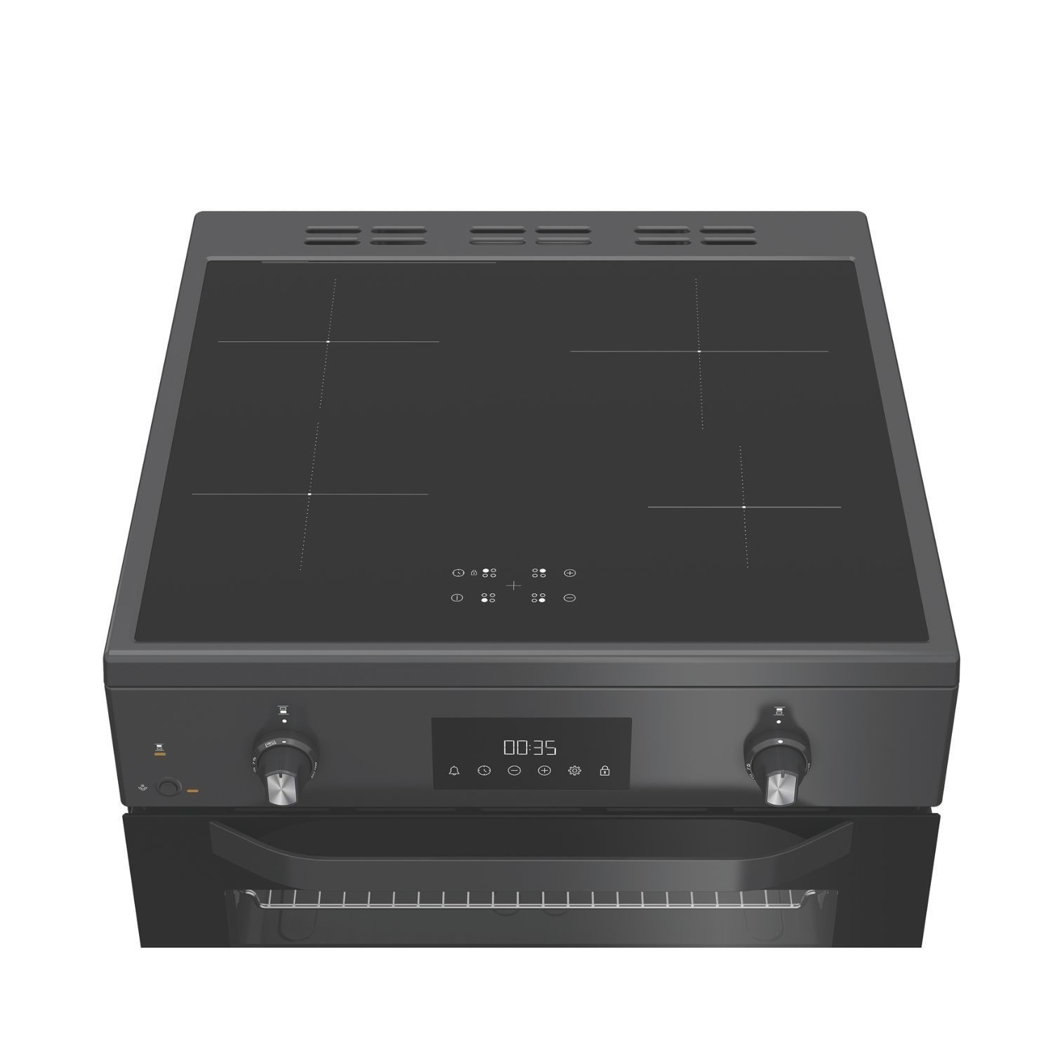 Hotpoint HDE6IDC2SA Anthracite 60cm Electric Induction Freestanding Double Cooker - image 5