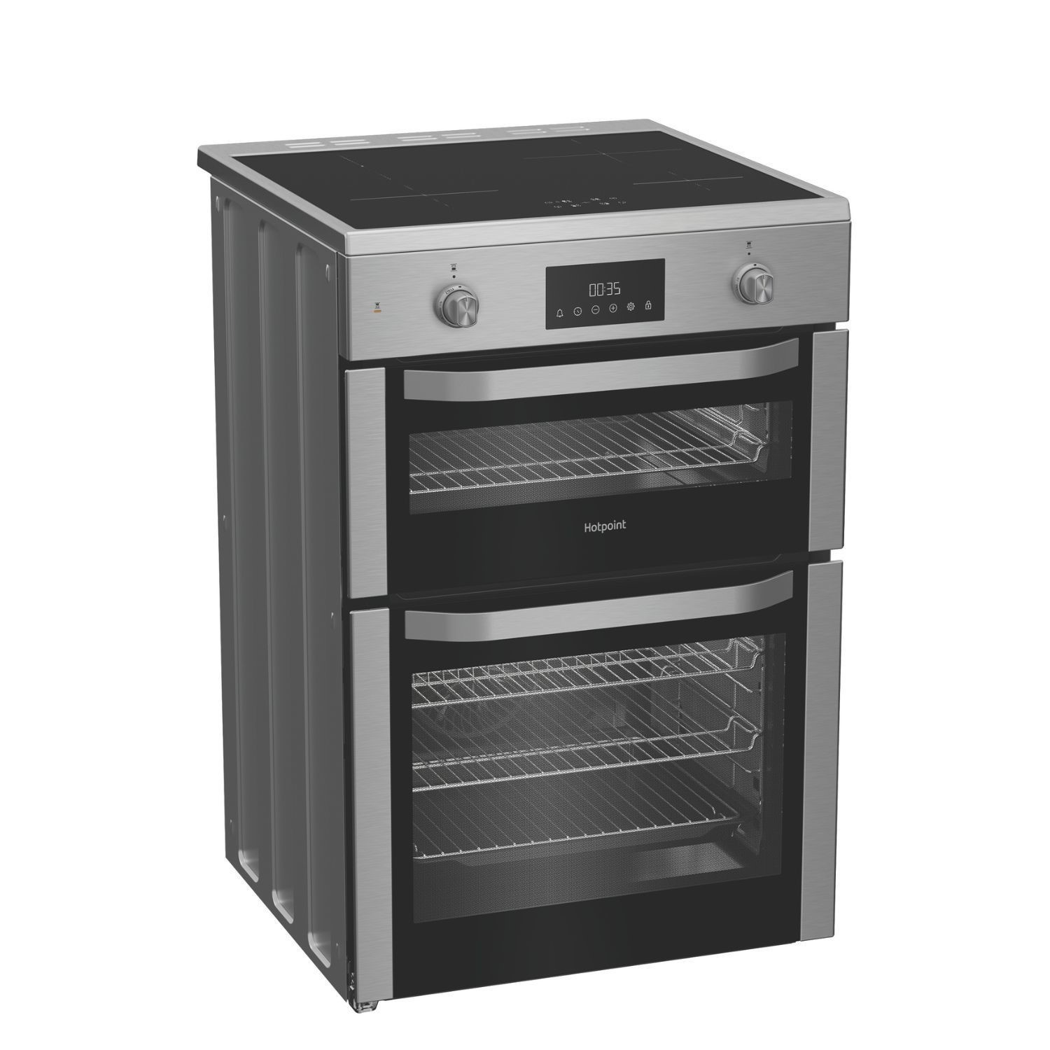 Hotpoint HDE6IDC2X Stainless Steel 60cm Electric Induction Freestanding Double Cooker - image 2