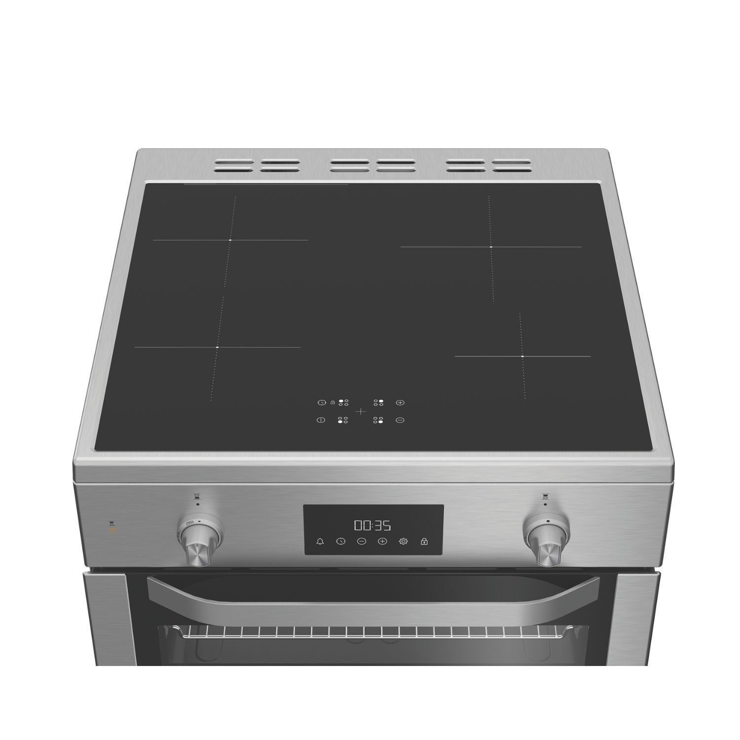 Hotpoint HDE6IDC2X Stainless Steel 60cm Electric Induction Freestanding Double Cooker - image 5