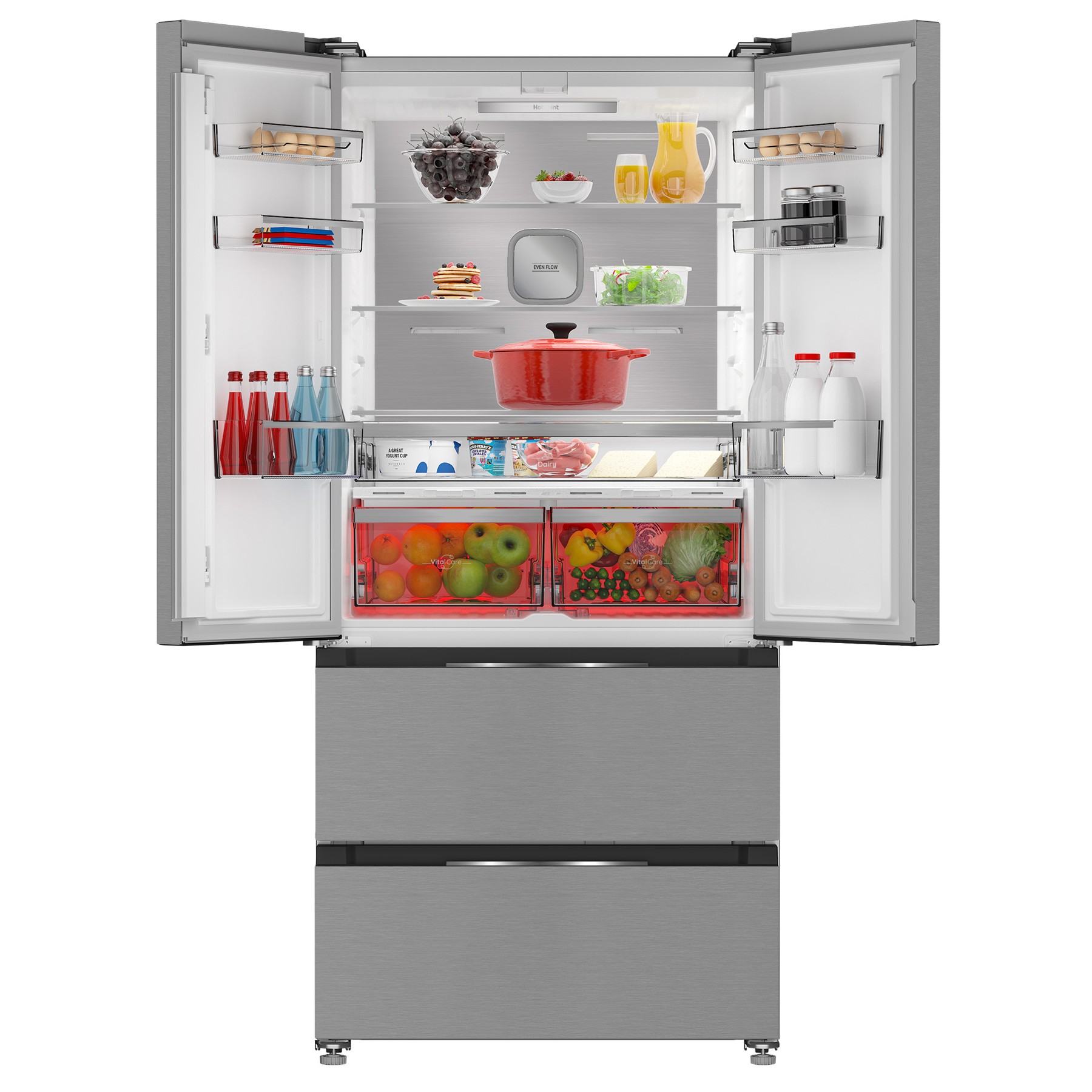 Hotpoint HPG26513XBR4 Inox 83cm Dual No Frost French Door American Fridge Freezer - image 4