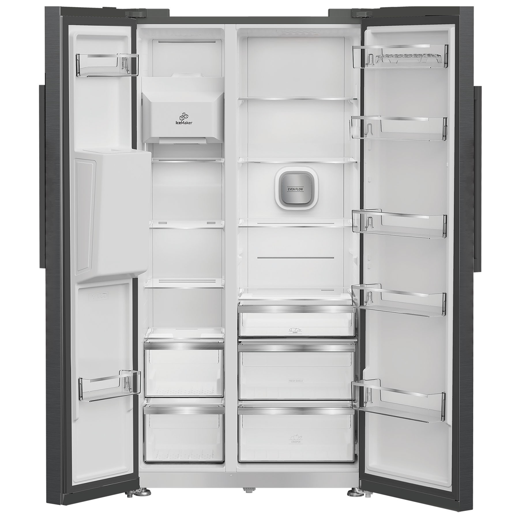 Hotpoint HPG26574WXBR5 Dark Inox Dual No Frost Side By Side American Fridge Freezer With Water & Ice Dispenser - image 2