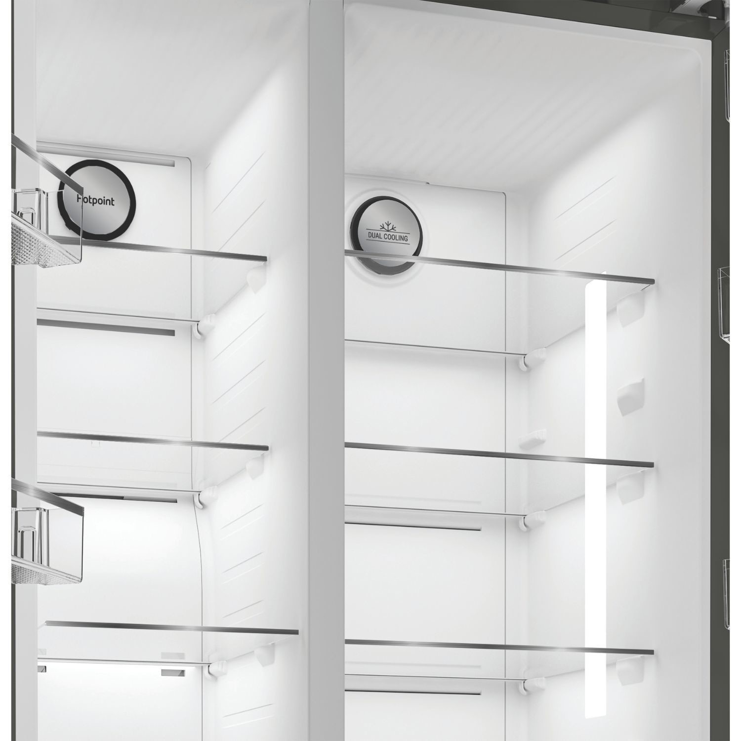 Hotpoint HPG26592XP4 Inox 90cm Dual No Frost American Fridge Freezer - image 4